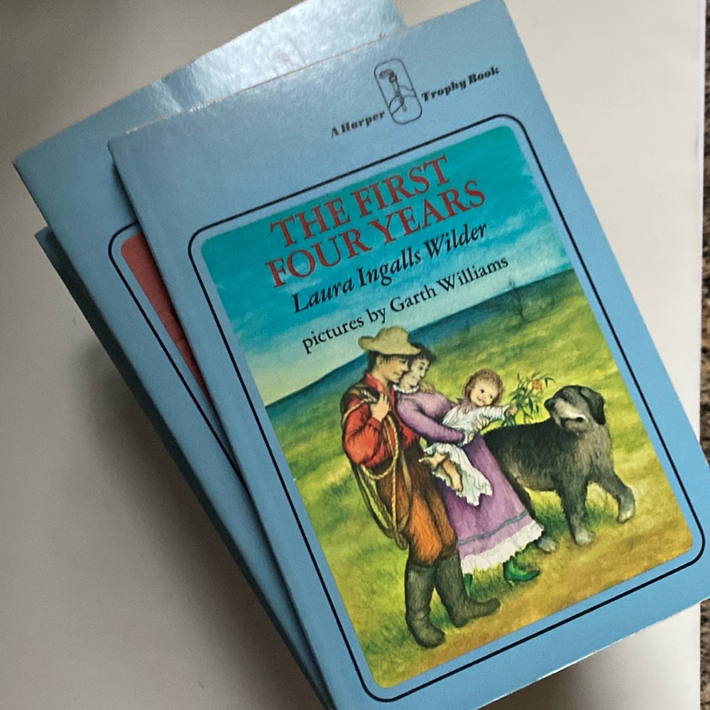 Laura Ingalls Little House on the Prairie stack of 6 chapter books